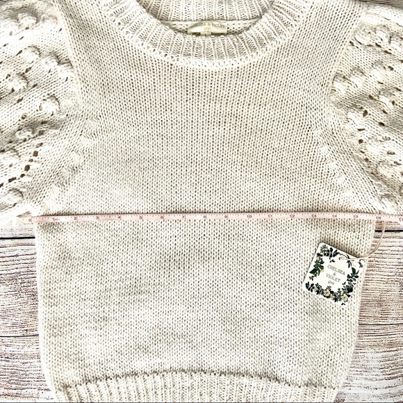 Girls Ivory Dot Sleeve Sweater - Picture 13 of 16
